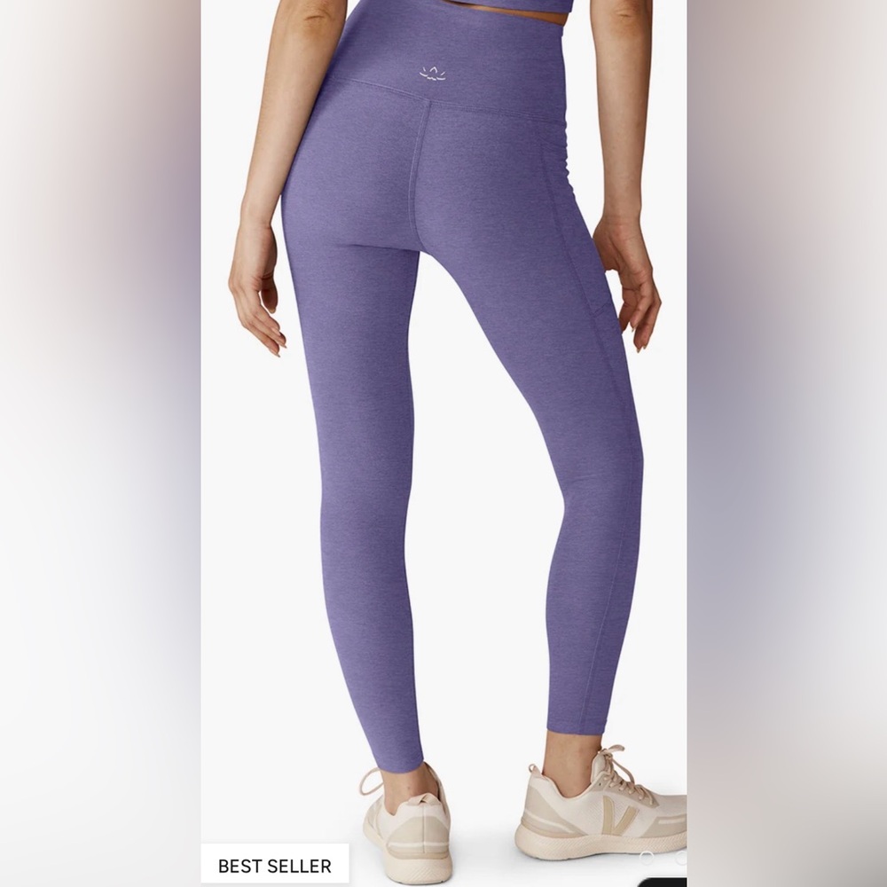 Spacedye Out Of Pocket High Waisted Midi Legging, Indigo Heather, Size Small - Picture 3 of 7